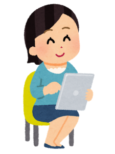 女性タブレット