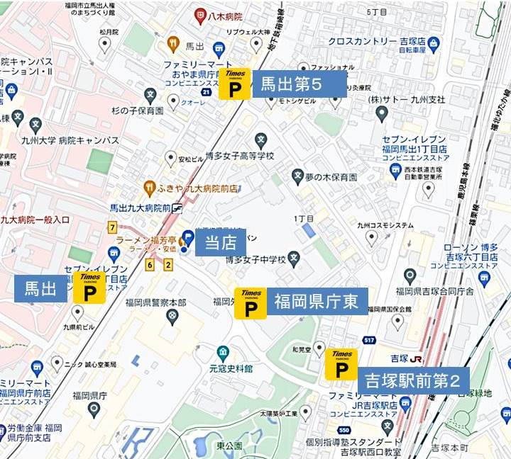 タイムズ駐車場の地図